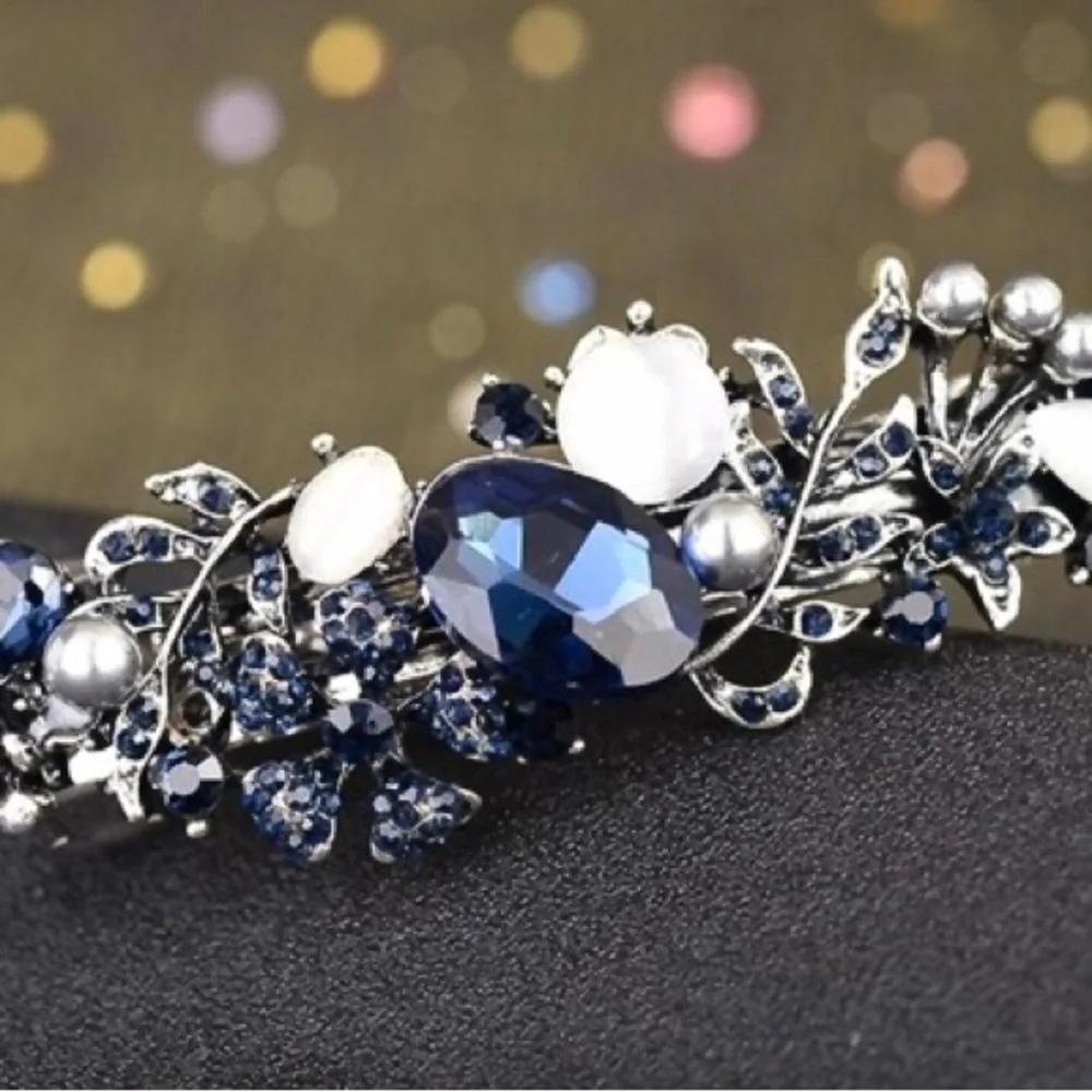 Single Hair Accessories Barrettes For Women Crystal Butterfly Peacock Fl…